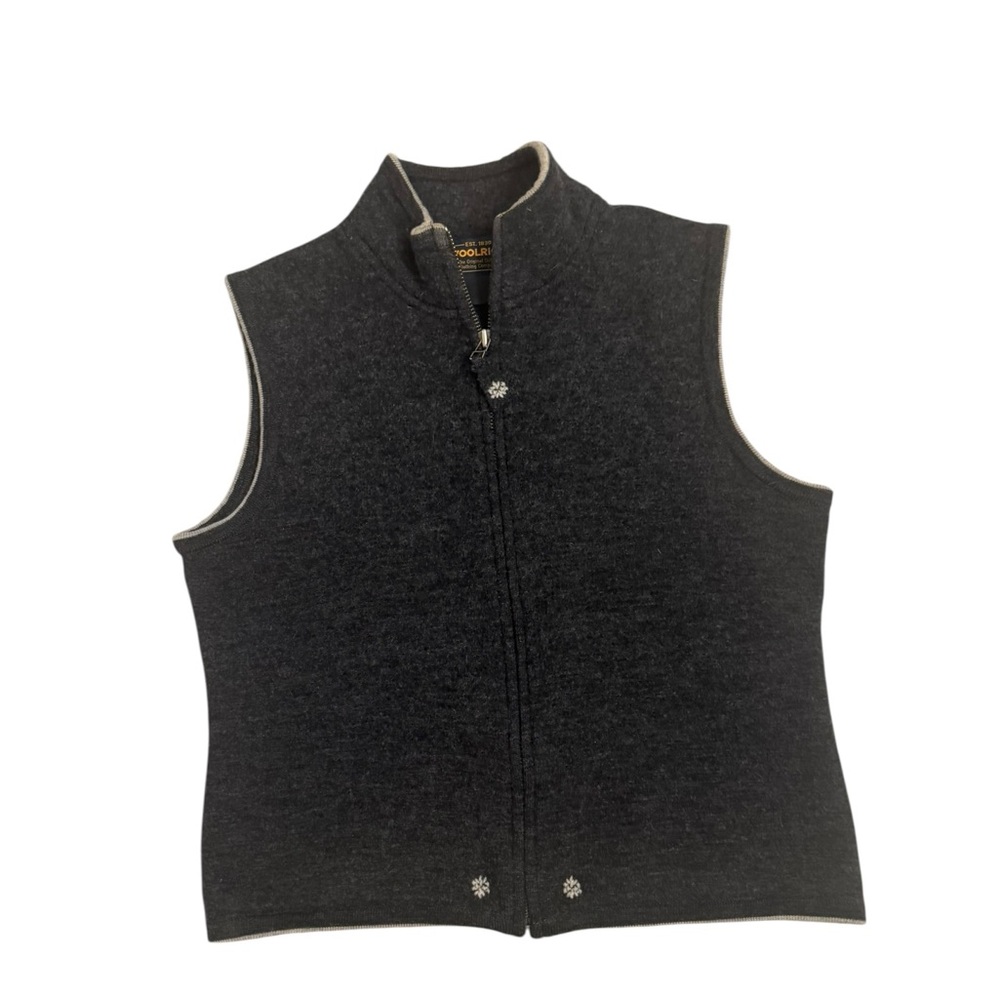 Woolrich Boiled Wool Women’s   Zip-Up Sweater Vest in Charcoal